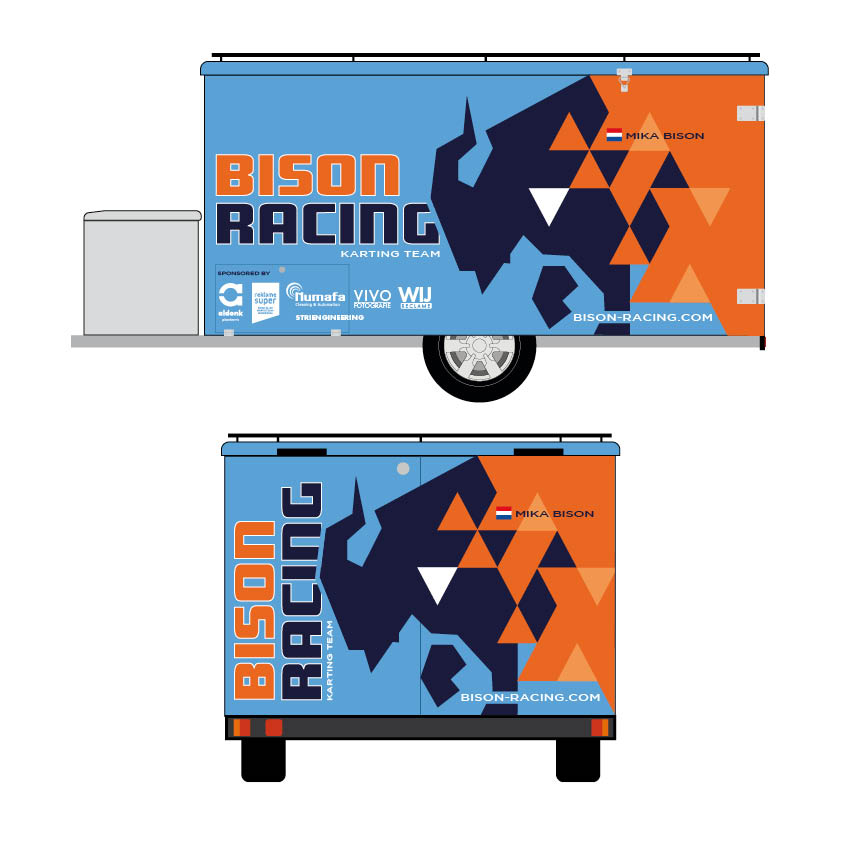 Aanhanger belettering Bison Racing